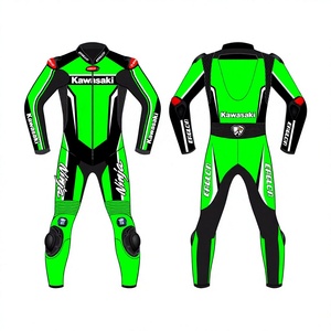 Traje de Motociclismo Rawasaki para Hombre, de Cuero Vacuno/Canguro, Mono de Carreras, con Protección OEM CE - Product Image 1
