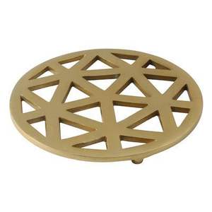 Salvamanteles Redondo de Aluminio con Acabado Dorado, Resistente al Calor para Ollas y Sartenes, Protege la Mesa de Comedor del Daño Causado por el Calor - Product Image 1