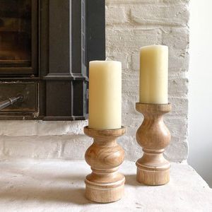 Heritage Wooden Candle Holder Timeless Decorative Accent <b>Inspired</b> <b>By</b> Traditional Woodworking Techniques And Designs - Product Image 1