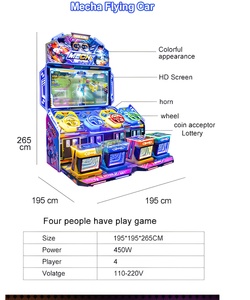 Machine d'arcade de course de voitures volantes Mecha, commerciale, à monnayeur, 4 joueurs, écran HD, simulateur de conduite interactif, jeu vidéo - Product Image 3