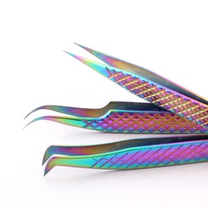 Pince à épiler d'extension de cils en acier inoxydable de marque privée personnalisée professionnelle outil de beauté à pointe pointue facile à choisir haute - Product Image 1