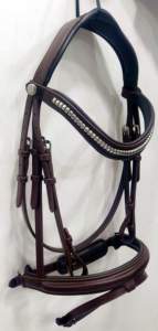 Brida para Caballo con Adornos de Diamantes de Imitación, Conjunto de Brida Ecuestre de Cuero para Exhibición y Entrenamiento - Product Image 5