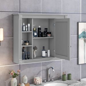 Moderno Armadietto da Bagno a Parete 35 X 28 con Specchio per Mensole del Bagno - Product Image 4