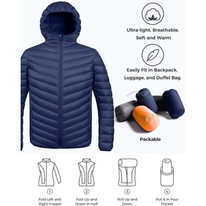 Stylish <b>Lightweight</b> <b>Men's</b> Puffer <b>Jacket</b> Coated Formal Super Soft Windbreaker Solid Color Pockets Spring Streetwear - Product Image 4