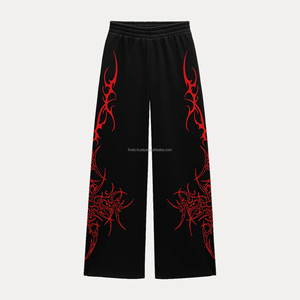 New Arrival Unisex Mid Waist Eco-Friendly Flared Jogger Baggy Trousers for Men Women Loose Fit High Street Splash Ink - Product Image 1