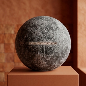 Vase sphérique artisanal en terre cuite rustique noire Pelota M, pot décoratif en céramique, vente en gros - Product Image 6