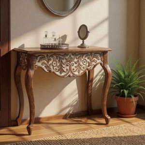 Retro Carved Wood <b>Console</b> <b>Table</b> Entryway Sofa <b>Table</b> Decorative Hall <b>Table</b> <b>for</b> Living Room - Product Image 2