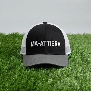 Men's <b>Black</b> White Trucker <b>Cap</b> Mesh Back Snapback <b>Baseball</b> Hat Custom Embroidered Logo Adjustable - Product Image 6