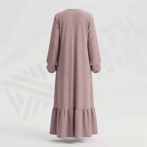 Abaya élégante et modeste pour femmes, mode islamique, 100% polyester respirant, vente au détail, vente en gros, fourniture pour les entreprises, coupe personnalisée - Product Image 2
