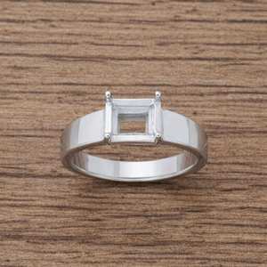 Custom 925 Sterling Silver Square 10mm Semi Mount Men <b>Ring</b> Setting Engagement Wedding <b>Ring</b> DIY Jewelry <b>Blank</b> Finding Component - Product Image 6
