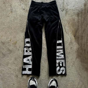 กางเกงขายาวทรงบานคุณภาพพรีเมียมสำหรับผู้ชาย ผ้าฝ้ายหนานุ่ม สวมใส่สบาย เอวสูง ขากว้าง แบบเรียบ - Product Image 3