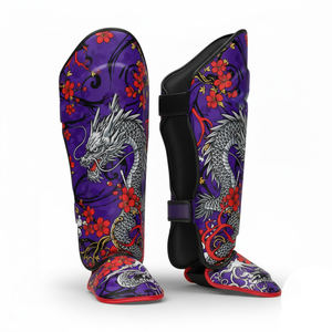 Espinilleras de Cuero para Entrenamiento de Muay Thai, Espinilleras Gruesas, Protectores de Empeine y Piernas - Product Image 1