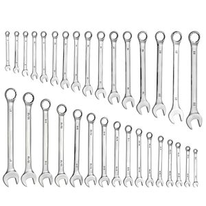 Set di chiavi combinate SAE/metriche da 32 pezzi con 15 chiavi angolate e a bussola (13mm) - Product Image 1