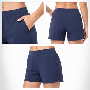 <b>Ladies</b> Elastic Waist Athletic Shorts 100% Polyester Breathable Yoga <b>Trainer</b> Shorts Knitted Sport Shorts Women Running Shorts - Product Image 6