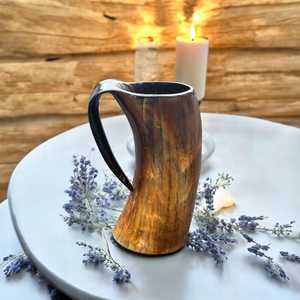 Handmade Modern Horn Beer <b>Mug</b> Solid Pattern Portable Leak Proof <b>Large</b> Capacity Adult Party Drinkware - Product Image 1