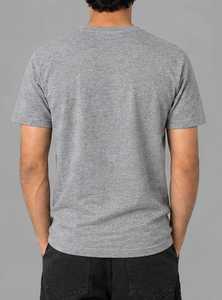 T-shirt à manches longues col en V gris pour homme STELLAR, coupe classique, uni, décontracté, respirant, en polyester/coton tricoté - Product Image 2