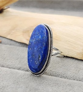 <b>Lapis</b> <b>Lazuli</b> <b>Ring</b> 925 Sterling Silver Handmade Statement <b>Ring</b> Vintage Boho Blue <b>Lapis</b> Gemstone Jewelry for Men & Women - Product Image 2