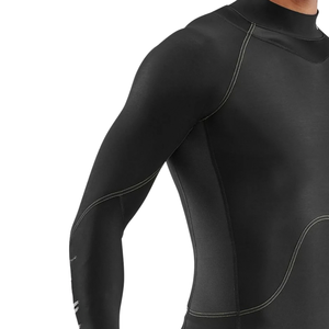 Custom Men's Black <b>Long</b> <b>Sleeve</b> <b>Compression</b> <b>Shirt</b> Crew Neck Contrast Panel Gym Training Top Fitted Athletic Sportswear Base Layer - Product Image 6