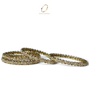 Elegante Brazalete Chapado en Oro con Circonita Cúbica Estilo Kashmiri, Joyería de Boda para Mujer, Venta al Por Mayor al Precio Más Bajo - Product Image 5