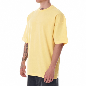 เสื้อยืดผู้ชาย 280 แกรม ผ้าฝ้าย 100% คอริบ ทรงโอเวอร์ไซส์ ไหล่ตก เสื้อยืดเปล่า สตรีทแวร์ เนื้อผ้าหนา เสื้อยืดเรียบง่ายสำหรับผู้ชาย - Product Image 3