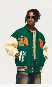 Veste universitaire de haute qualité pour hommes broderie en chenille personnalisée manches en cuir veste universitaire Baseball Letterman veste en cuir pour hommes - Product Image 2