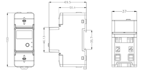 Medidor de Energía Monofásico de 2 Polos para Riel DIN, Medidor Inteligente de kWh con RS485 Modbus - Product Image 3