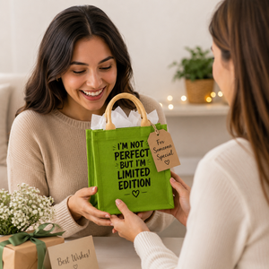 Sac fourre-tout mini en jute vert personnalisé AMANI, durable, écologique, réutilisable, pour cadeaux et emballages de courses, vente en gros - Product Image 4