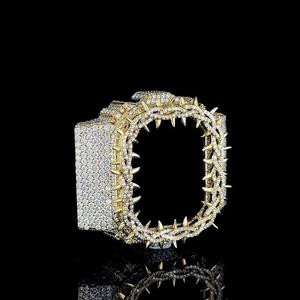 Luxury <b>Iced</b> <b>Out</b> <b>Watch</b> Case Moissanite Diamond Hip Hop <b>Watch</b> Bezel Gold Plated Bling <b>Watch</b> Cover Custom Jewelry - Product Image 2