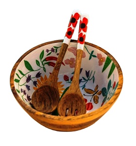 Ensemble de saladiers en résine personnalisés, écologiques, lavables au lave-vaisselle, ustensiles de cuisine, 11 pouces, modernes, fabriqués en Inde - Product Image 1