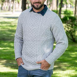 Pull en tricot d'hiver confortable, respirant, léger, chaud et doux, finition soignée avec logo tricoté sur le devant, facile à porter - Product Image 5