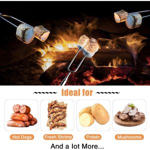 Palos Extensibles de 32 Pulgadas para Asar Malvaviscos, Brochetas para Hot Dogs y S'mores para Fogatas, Utensilio Duradero para Acampar - Product Image 4