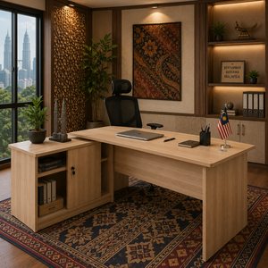 Escritorio Ejecutivo Moderno y Resistente de 6 Pies, Fabricado en Aglomerado Melaminado, para Uso Corporativo Profesional, Modelo V-EXMB 180 de AY Office System - Product Image 1