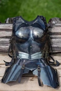 Armadura Completa de Mujer, Disfraz Medieval Dark Star, Traje Completo de Acero para Mujer, Pechera de Acero, Níquel Negro - Product Image 6