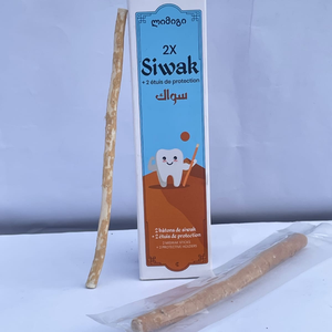 Premium Herbal Organic Miswak Stick Pack of Two with Plastic <b>Holder</b> Natural <b>Toothbrush</b> for Gum and Teeth Care - Product Image 1