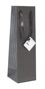 Bolsa de compras de lujo hecha a mano de papel de algodón con base negra metálica en toda la superficie, con relieve y estampado en lámina. - Product Image 2