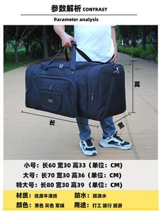 Heavy Duty Multi-Pocket Canvas Travel Duffle <b>Bag</b> Large Capacity Weekend Luggage <b>Bag</b> for Men Women <b>Overnight</b> Trip Grey - Product Image 5