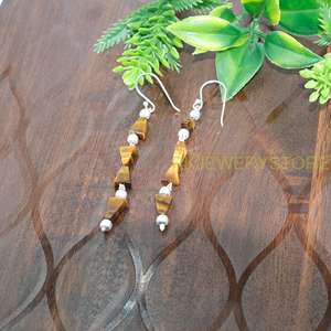 Pendientes Colgantes de Piedra Ojo de Tigre, Plata de Ley 925, Hechos a Mano, con Piedras de Ojo de Tigre Marrón, Joyería para Mujer, Regalo - Product Image 5