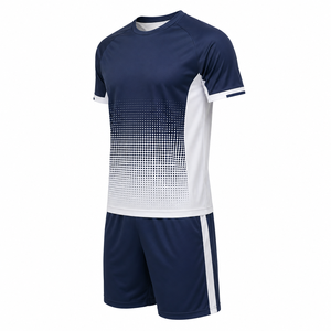 Conjunto de Camiseta y Pantalones Cortos de Pickleball para Hombre, Color Azul Marino y Blanco con Degradado Estampado por Sublimación, Transpirable, de Secado Rápido, Cintura Elástica, Ajuste Atlético - Product Image 5