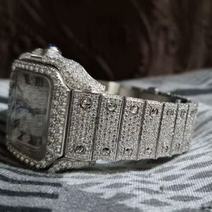 นาฬิกาควอทซ์ทำงานอัตโนมัติเต็มรูปแบบหรูหราเลนส์แซฟไฟร์เหล็กแม่นยำ904L ดีไซน์โครงกระดูกหนังเพชรธรรมชาติแบบโบราณ - Product Image 1