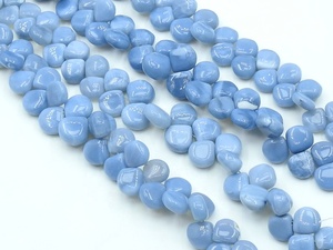 Ópalo Indio Azul Tratado, Forma de Corazón Liso, Forma de Lágrima, Hilo de 8 Pulgadas, Aprox. 7x7-10x10MM, Para Hacer Joyas - Product Image 5