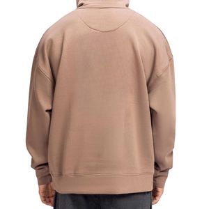 Sweat à capuche décontracté pour homme en molleton marron avec impression avant et arrière, style streetwear confortable, OEM ODM - Product Image 2