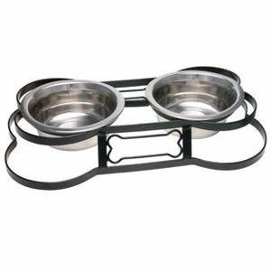 Ensemble de gamelles surélevées en céramique personnalisées avec support en fer antidérapant, double distributeur de nourriture et d'eau pour chiens de taille moyenne et petite - Product Image 4