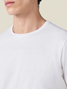 Mens <b>White</b> O Neck T Shirt Short Sleeve Regular Fit Cotton Jersey Knit Casual Solid Color Comfortable Daily Wear <b>Tee</b> Men - Product Image 4