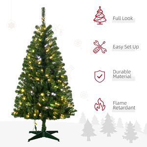 5FT Artificial Christmas <b>Trees</b> with Warm White or Colorful LED <b>Lights</b> Auto Open Prelit Christmas <b>Tree</b> - Product Image 6