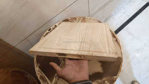 Tabla de cortar de bloque de carnicero de madera de caucho pulido grande con pies antideslizantes y asas de ranura de jugo Tabla de cortar de madera Wal - Product Image 3