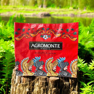 Bolsa de asas tejida de PP laminada mate reutilizable ecológica con logotipo personalizado, bolsa de compras para supermercado - Product Image 1