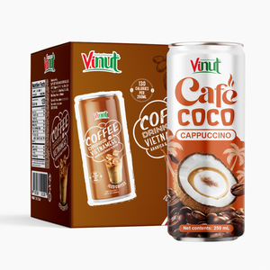 Boisson au café de noix de coco 325 ml VINUT Arabica Robusta Modèle 38 Vietnam Sans produits laitiers Sans OGM Sans gluten Marque privée Échantillon gratuit - Product Image 1