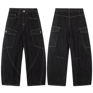 กางเกงยีนส์ผู้ชายทรงหลวมแบบใหม่มาแรง ดีไซน์เรียบง่าย คุณภาพสูง เหมาะสำหรับนักเรียน ใส่ได้ทุกวัน สไตล์ลำลอง ทรงตรง  รับตัดไซส์ตามสั่ง - Product Image 1