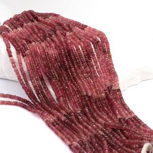 Cuentas facetadas de turmalina rosa ombre de 3.5mm para fabricación de joyas, hilo de cuentas para pulseras y collares DIY, gema - Product Image 1