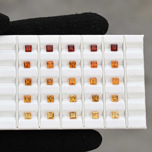 2.5mm certifié pierre de citrine naturelle à facettes forme carrée pierre précieuse en vrac du fabricant de bijoux personnalisés Services hors taxe - Product Image 3